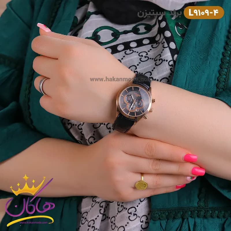 ساعت سیتیزن زنانه بند چرمی مدل L9109 رزگلد — تصویر ۲