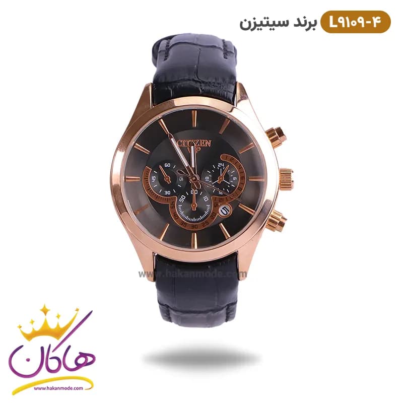 ساعت سیتیزن زنانه بند چرمی مدل L9109 رزگلد