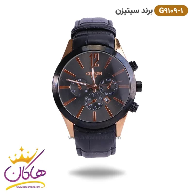 ساعت سیتیزن مردانه بند چرمی مدل G9109
