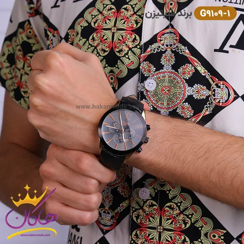 ساعت سیتیزن مردانه بند چرمی مدل G9109 — تصویر ۴