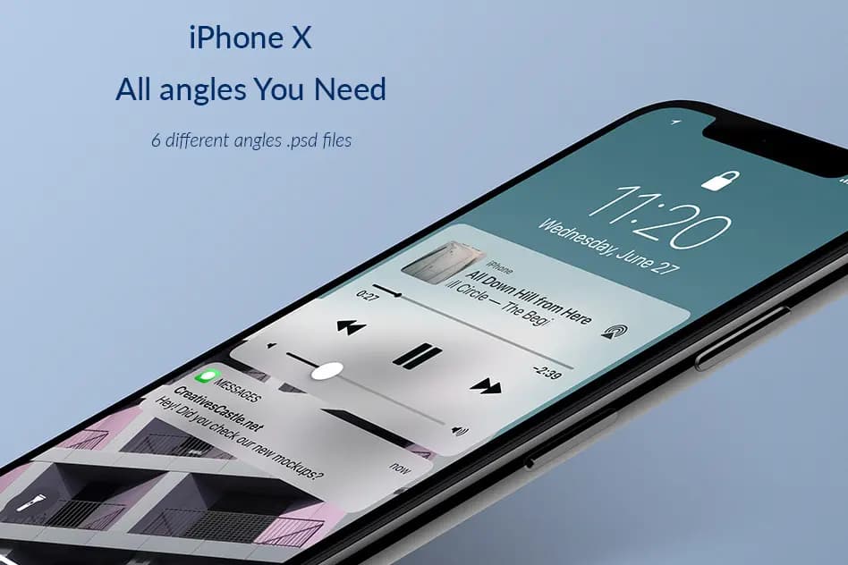 موکاپ موبایل آیفون ایکس در زوایای مختلف iPhone X Mockups — تصویر ۳