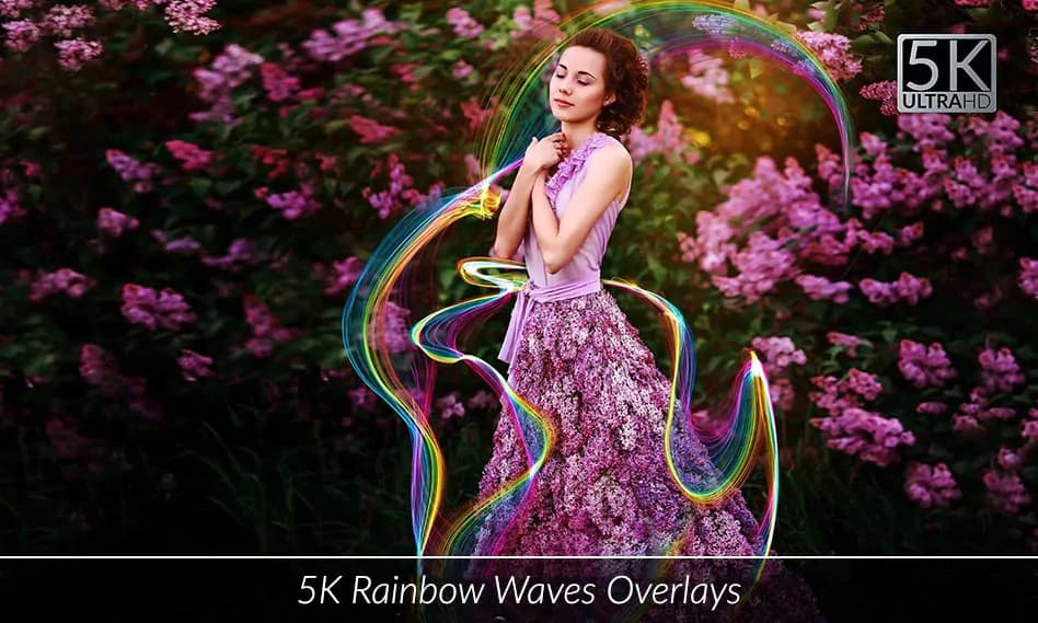 افکت خطوط موج دار رویایی برای عکس و تصاویر با کیفیت 5K