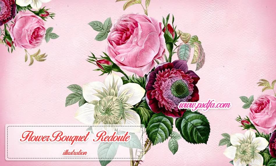 طرح زیبای دسته گل رز بدون بک گراند با کیفیت بالا مناسب برای طراحی