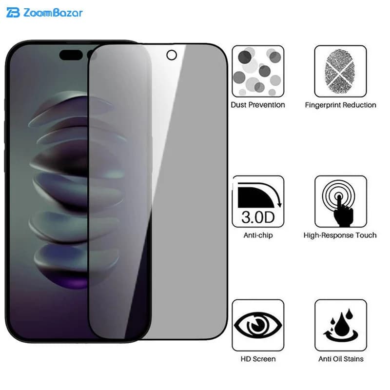 گلس پرایوسی بوف مدل Privacy Guarantee مناسب برای گوشی موبایل اپل iPhone 17 Pro — تصویر ۷
