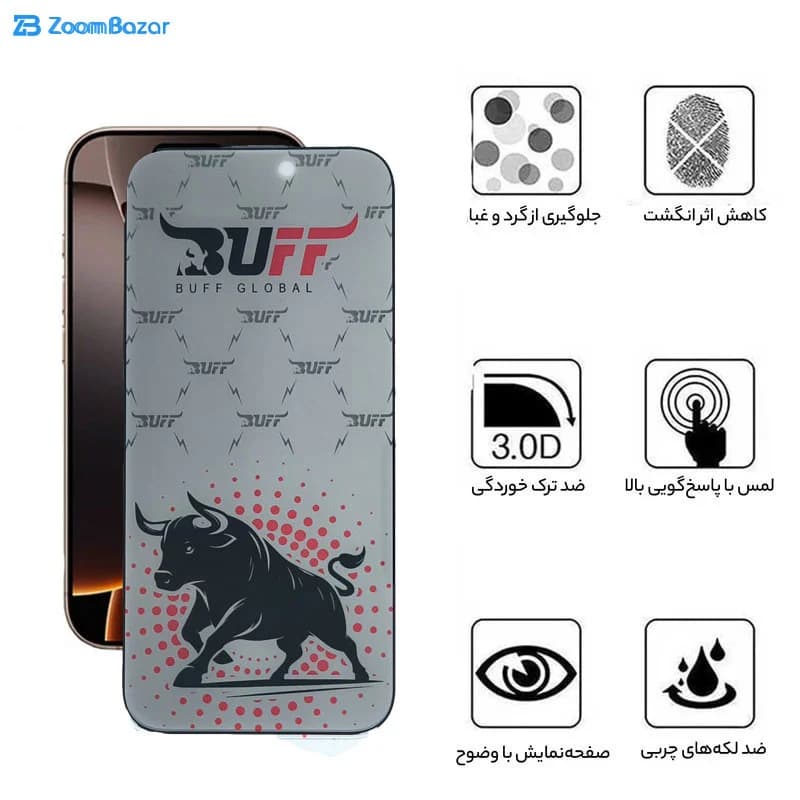 گلس پرایوسی بوف مدل Fighter Pri Pro مناسب برای گوشی موبایل اپل iPhone 16 Pro Max — تصویر ۵