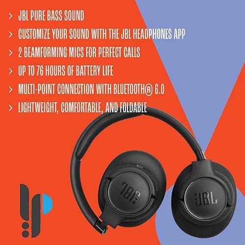 هدفون بلوتوثی روگوشی جی‌بی‌ال مدل Tune 730 BT با صدای Pure Bass، عمر باتری تا 76 ساعت، بلوتوث نسخه 6، اتصال چندنقطه‌ای و 2 میکروفون Beamforming — تصویر ۵