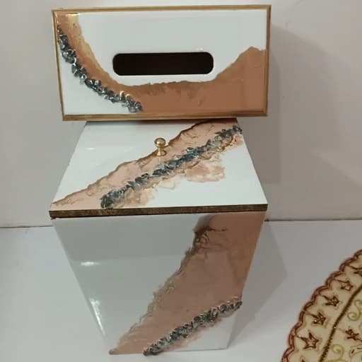 ست جعبه دستمال و سطل زباله درب دار کامنا مدل 13144073