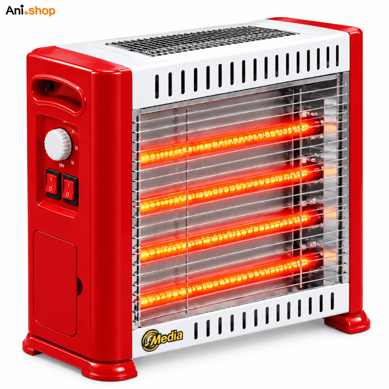 بخاری برقی فن دار کم مصرف مدیا 2800 وات 5 شعله ( رنگ به صورت رندوم طبق موجودی انبار ارسال میشود) — تصویر ۵