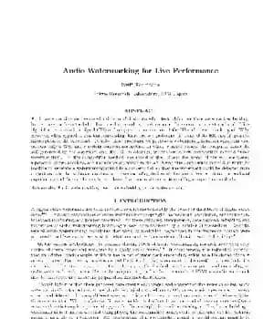 دانلود کتاب Audio Watermarking for Live Performance