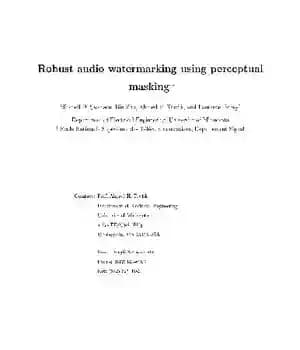 دانلود کتاب Robust audio watermarking using perceptual masking