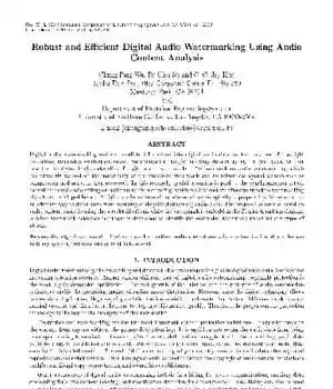 دانلود کتاب Wu Su Kuo – Robust and efficient digital audio watermarking using content analysis Kuo