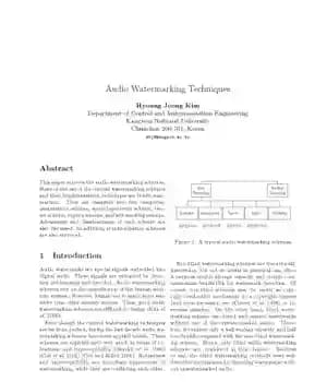 دانلود کتاب Audio Watermarking Techniques