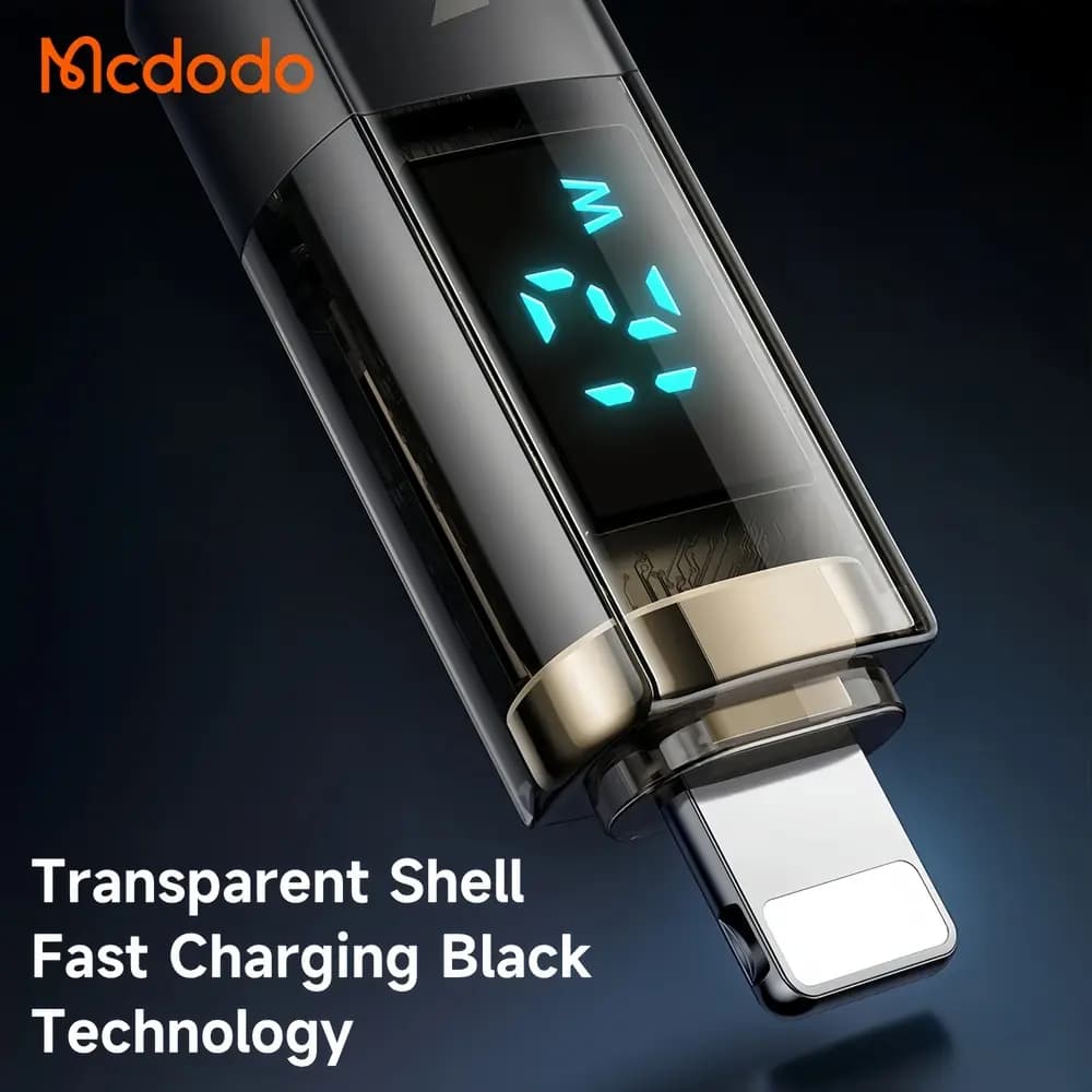 کابل آیفون قطع کن دار USB به لایتنینگ مک دودو Mcdodo CA-362 با نمایشگر — تصویر ۳