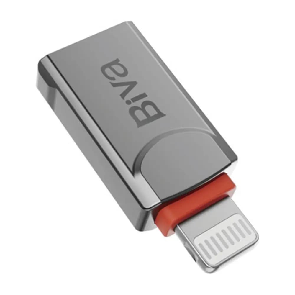 تبدیل OTG لایتنینگ به USB بیوا Biva OTG-02، آیفون و آیپد، خاکستری