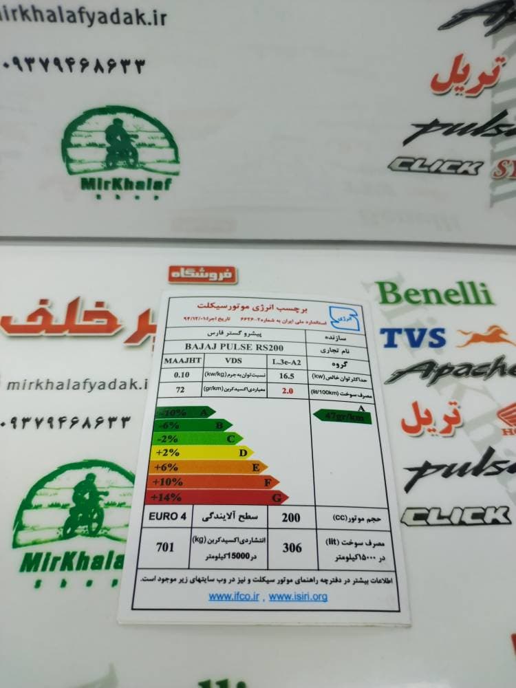 برچسب (ارم) انرژی موتور rs 200 ار اس