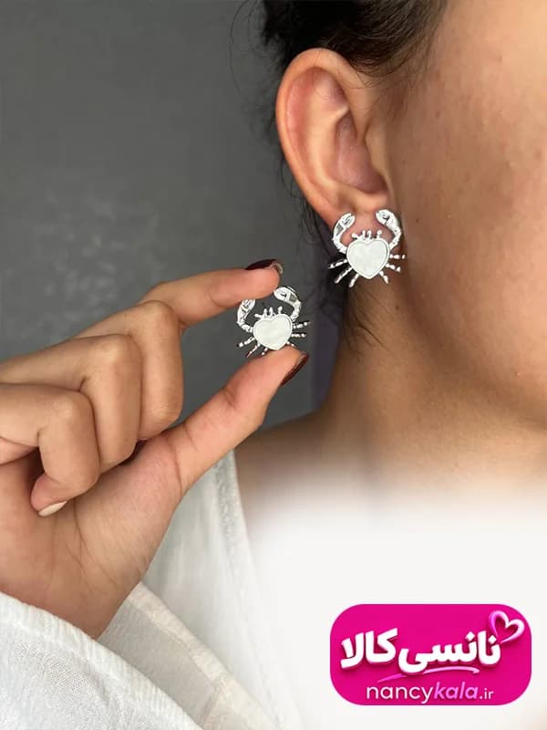 گوشواره خرچنگ میخ استیل درجه یک