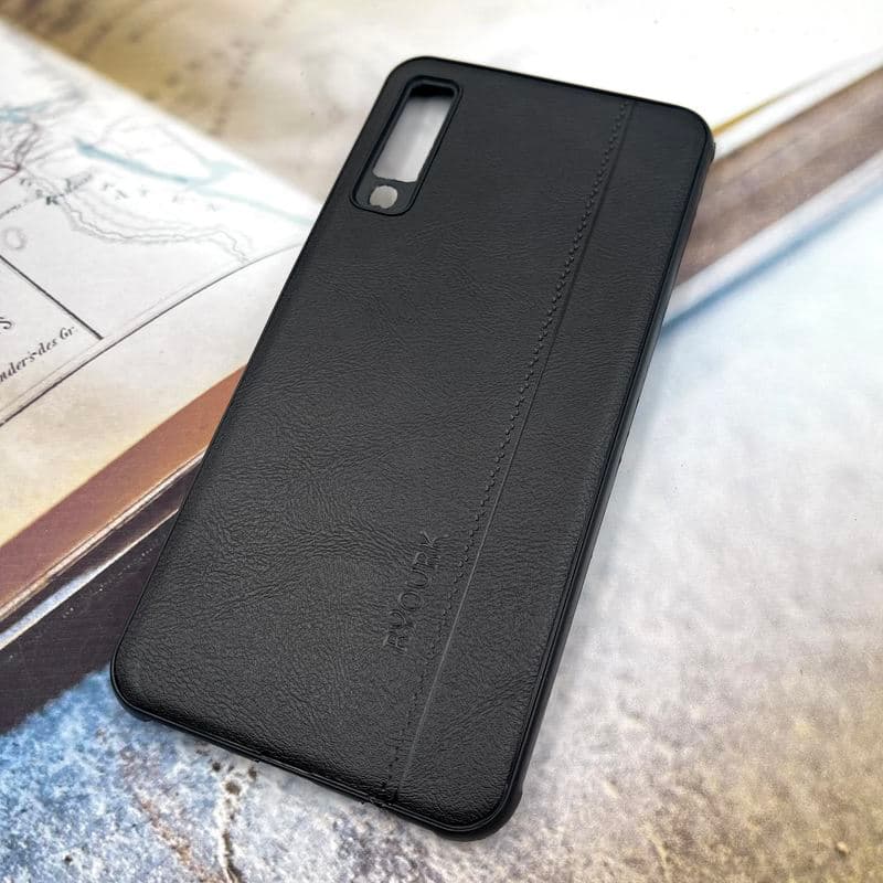 قاب گوشی (Galaxy A7 2018 (A750 سامسونگ چرمی طرح دوخت RYOURK کلاسیک ایربگ دار مشکی کد 654944 — تصویر ۲