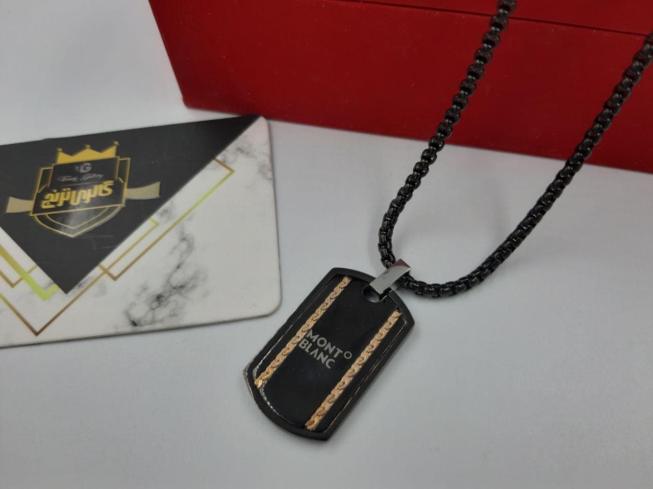 گردنبند مونت بلانک مشکی رزگلد