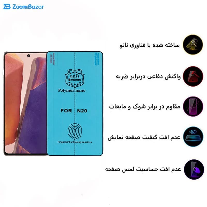گلس بوف پلیمر نانو مدل Slc02 مناسب برای گوشی موبایل سامسونگ Galaxy note 20 — تصویر ۴