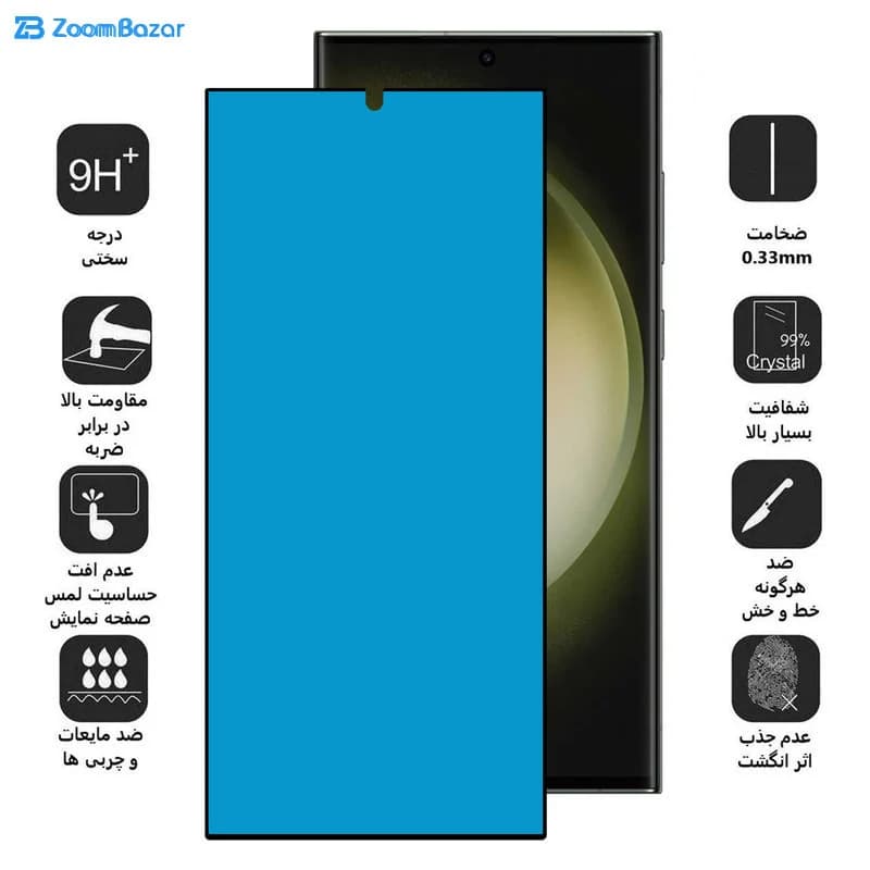 گلس بوف مدل Silicone مناسب برای گوشی موبایل سامسونگ Galaxy S23 Ultra / S22 Ultra 5G — تصویر ۲