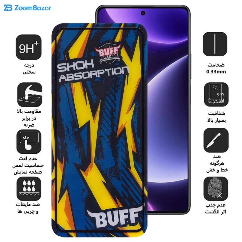 گلس بوف مدل Shock-Shock مناسب برای گوشی موبایل شیائومی Redmi Note 12 Turbo / Note 12R Pro / Note 12 5G (China) — تصویر ۳