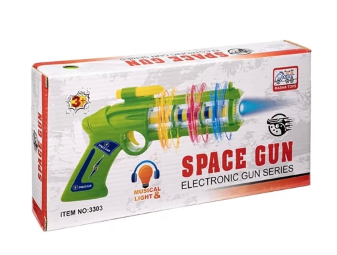 تفنگ فضایی موزیکال و چراغ‌دار مدل Space Gun
