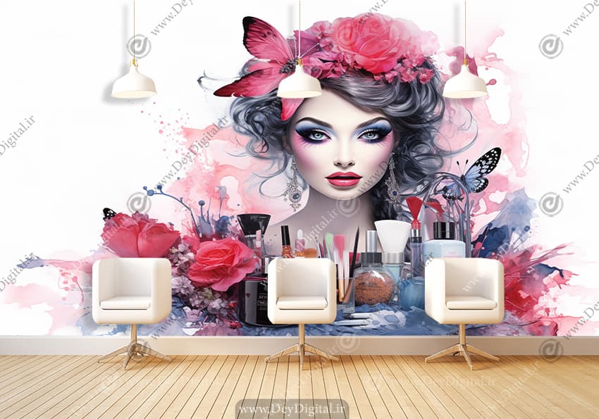 کاغذ دیواری سه بعدی آرایشگاه زنانه HQ-1461