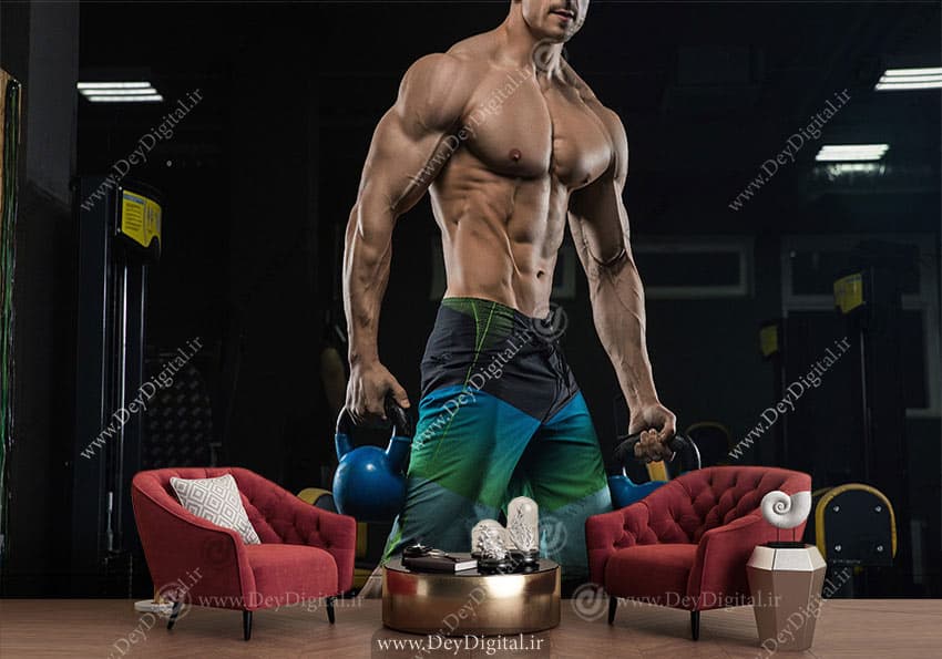 کاغذ دیواری سه بعدی بدنسازی BA-7860-