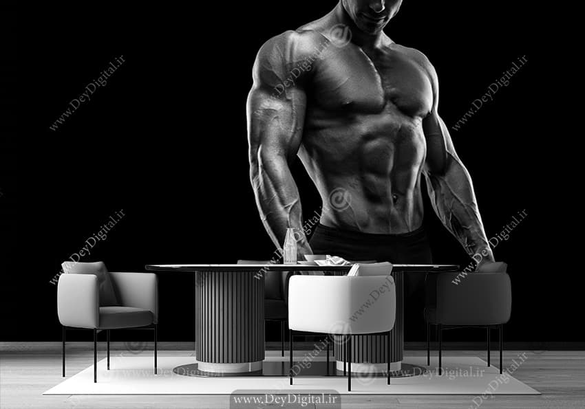 کاغذدیواری باشگاه بدنسازی مدل یک ورزشکار حرفه ای BA-7523