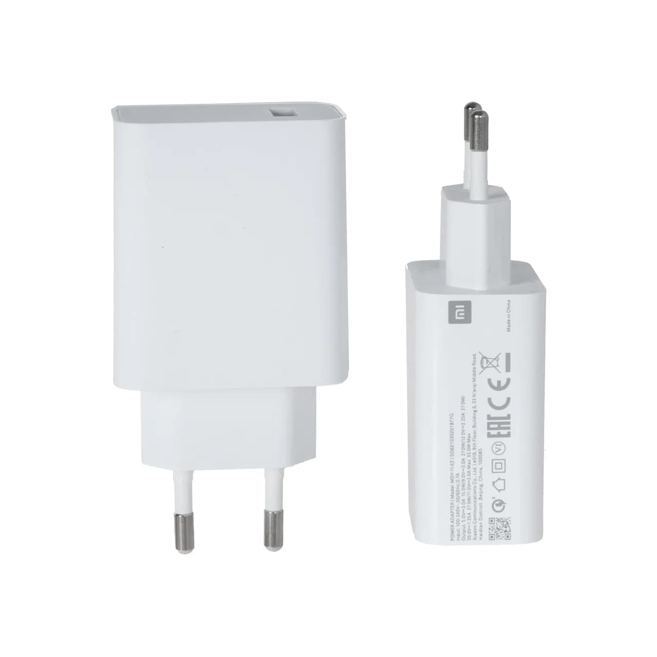 شارژر دیواری دو پین فست تک پورت 33W Xiaomi مدل MDY-11-EZ – سفید – LY (گارانتی 6 ماهه شرکتی) — تصویر ۴