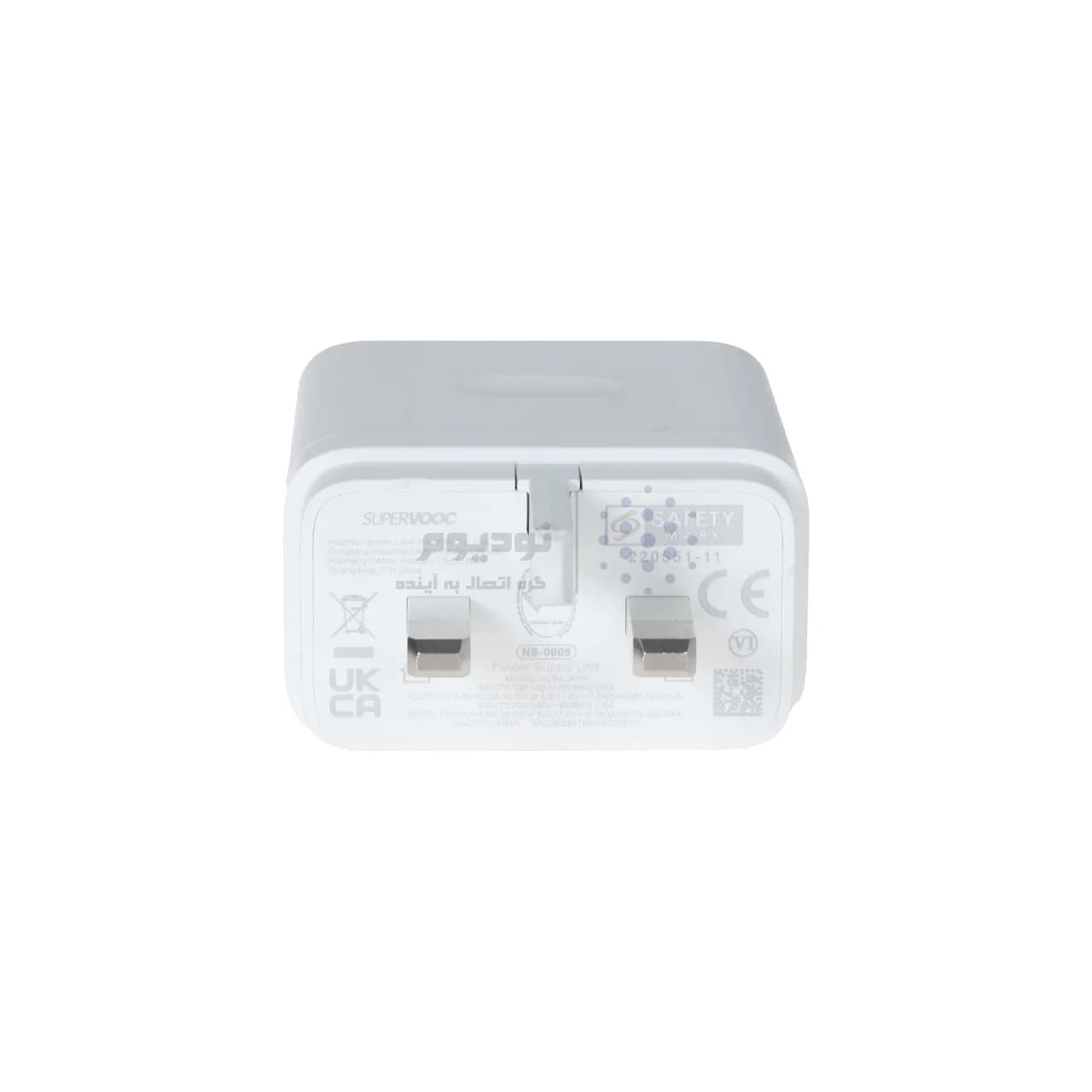 شارژر دیواری سه پین فست تک پورت 100W مدل VCBAJAYH – سفید – LY (گارانتی 6 ماهه شرکتی) — تصویر ۸