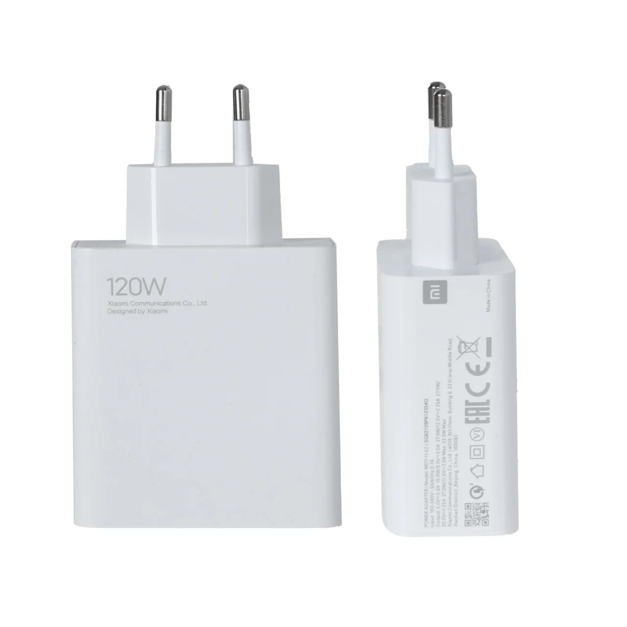 شارژر دیواری دو پین فست تک پورت 120W Xiaomi مدل MDY-13-EE – سفید – LY (گارانتی 6 ماهه شرکتی) — تصویر ۴