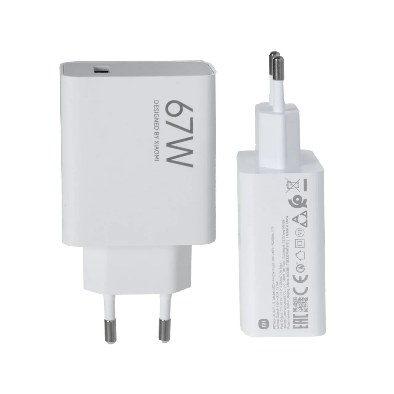 شارژر دیواری دو پین فست تک پورت 67W Xiaomi مدل MDY-14-EW – سفید – LY (گارانتی 6 ماهه شرکتی) — تصویر ۴
