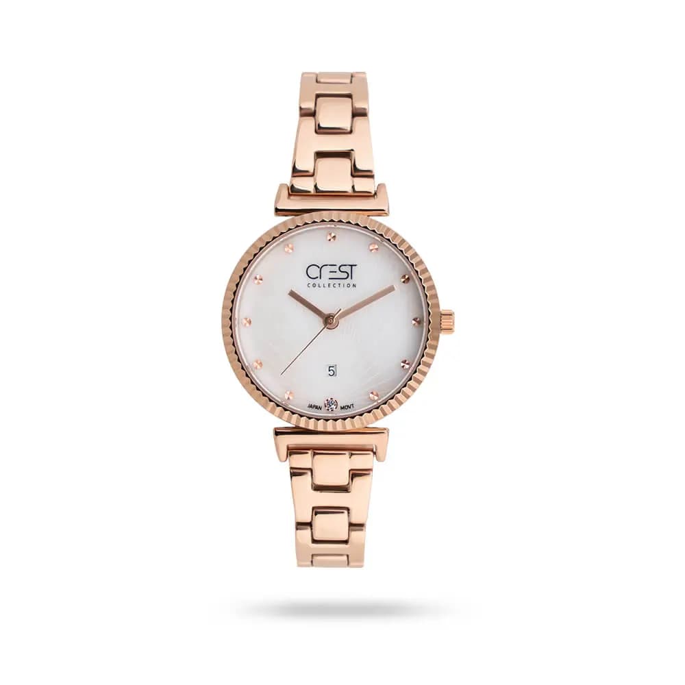 ساعت مچی زنانه کرست بند استیل کد Crest 9005