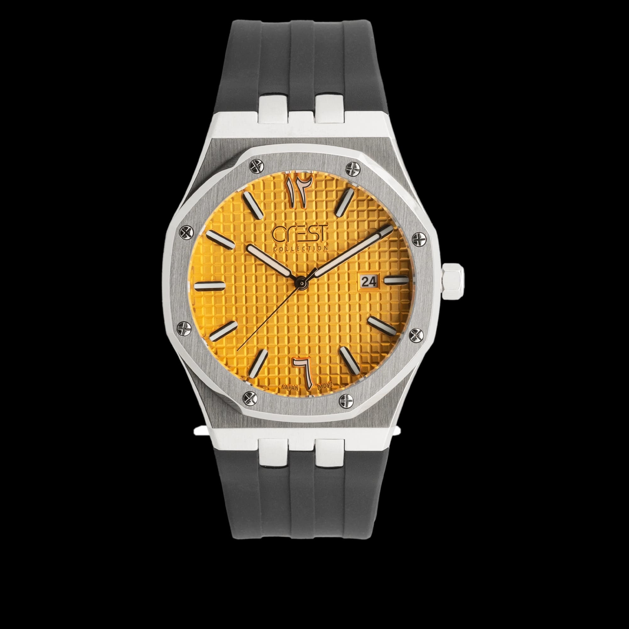 ساعت مچی مردانه کرست بند سیلیکون نقره ای کد Crest 6314/3