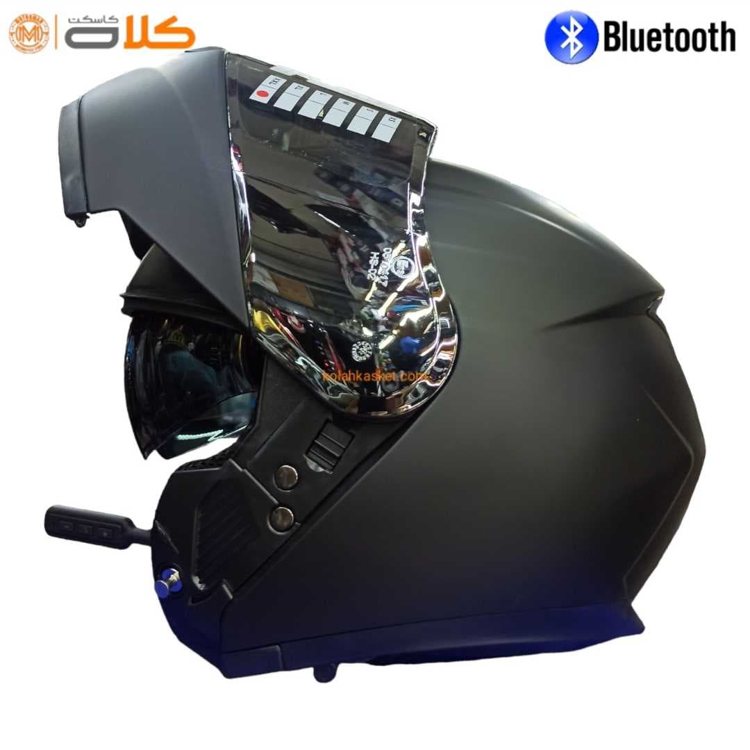 کلاه کاسکت بلوتوث دار تکنو فک متحرک Tblack BT8 TEKNO — تصویر ۲