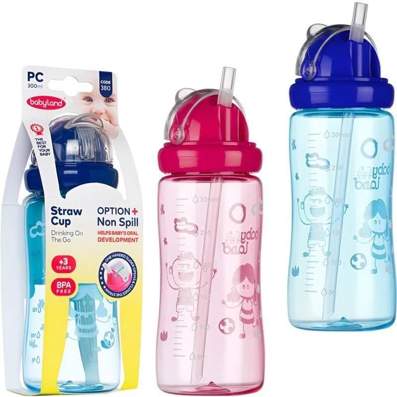 قمقمه آبمیوه خوری نی دار بیبی لند baby land کد 380 حجم 300 میل همه رنگ ها — تصویر ۵
