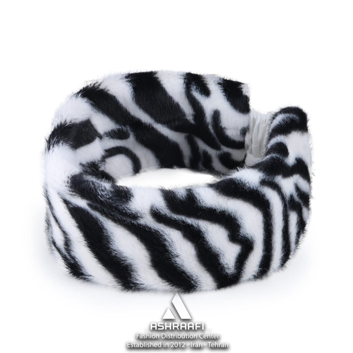 هدبند روسی Zebra Faux Fur Headband