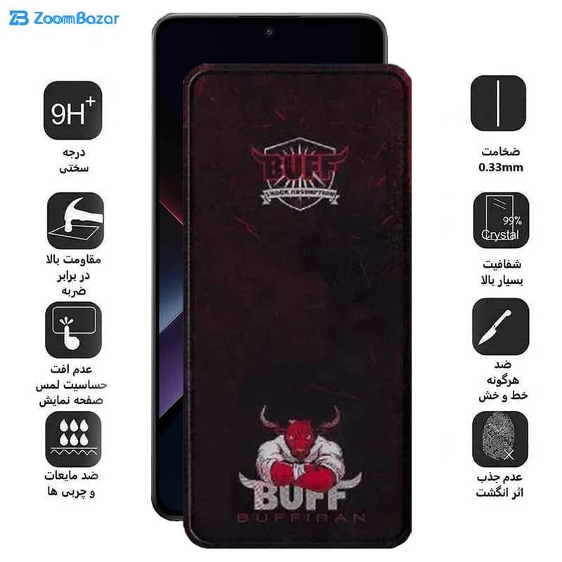 گلس بوف مدل Muscle-Bull مناسب برای گوشی موبایل شیائومی Poco X7 Pro / Redmi Note 14 — تصویر ۶