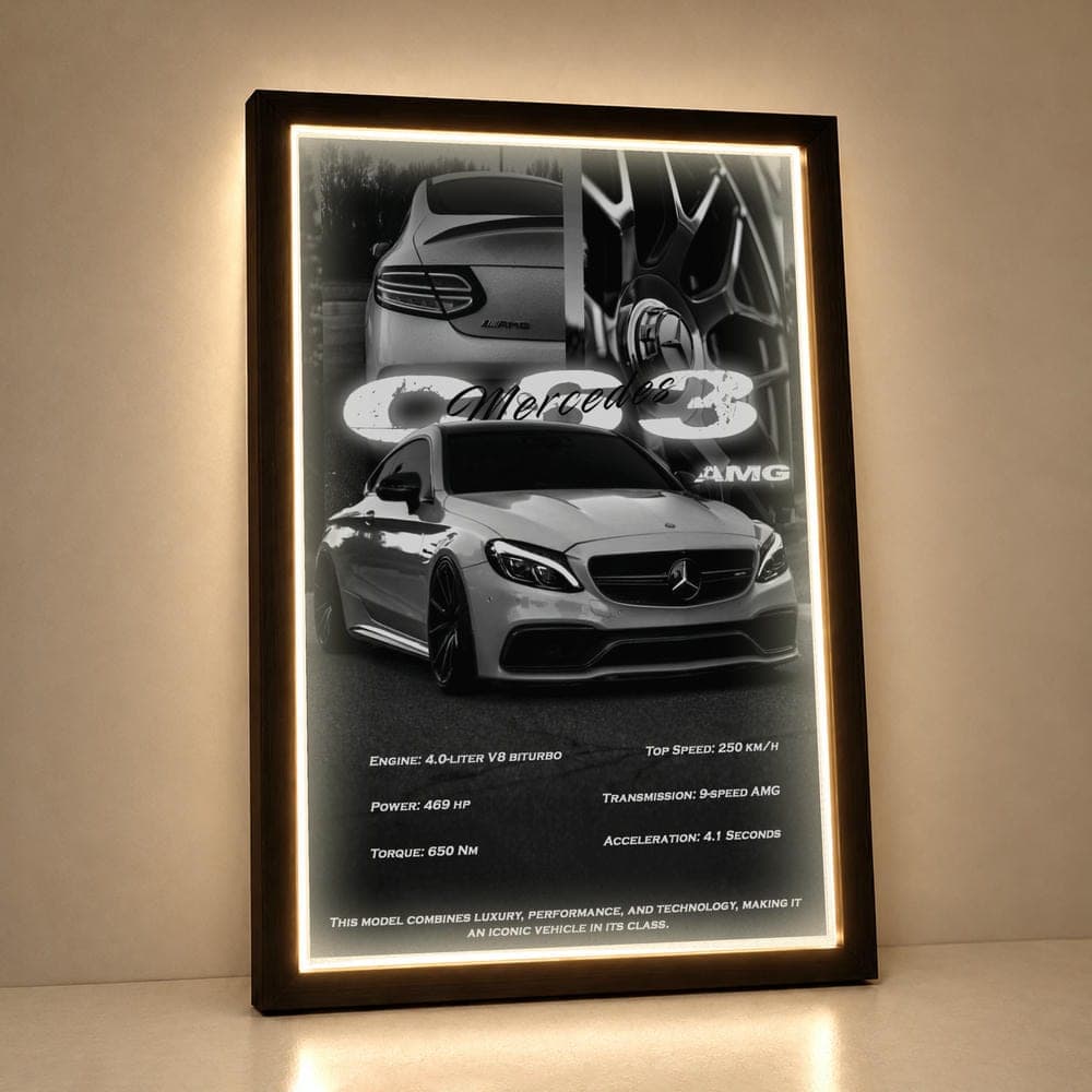 تابلو فرانت لایت ماشین طرح بنز AMG C63 کد FPF-23176