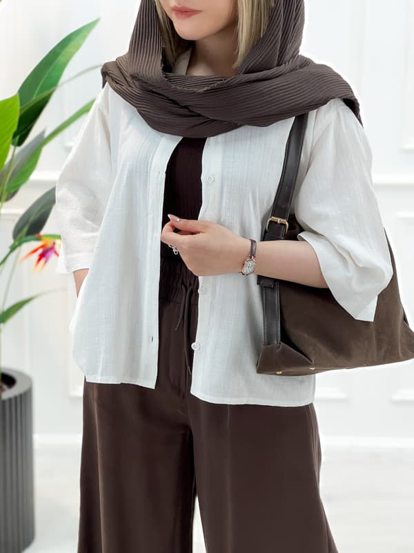 شومیز تابستانه نسترن – سفید