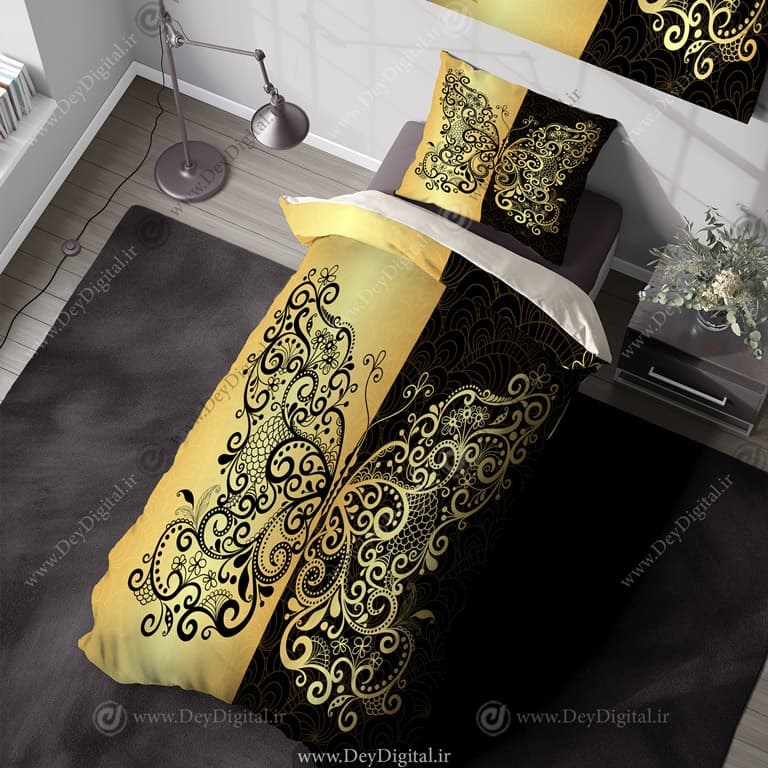 روتختی مشکی طلایی تکنفره PK-6995