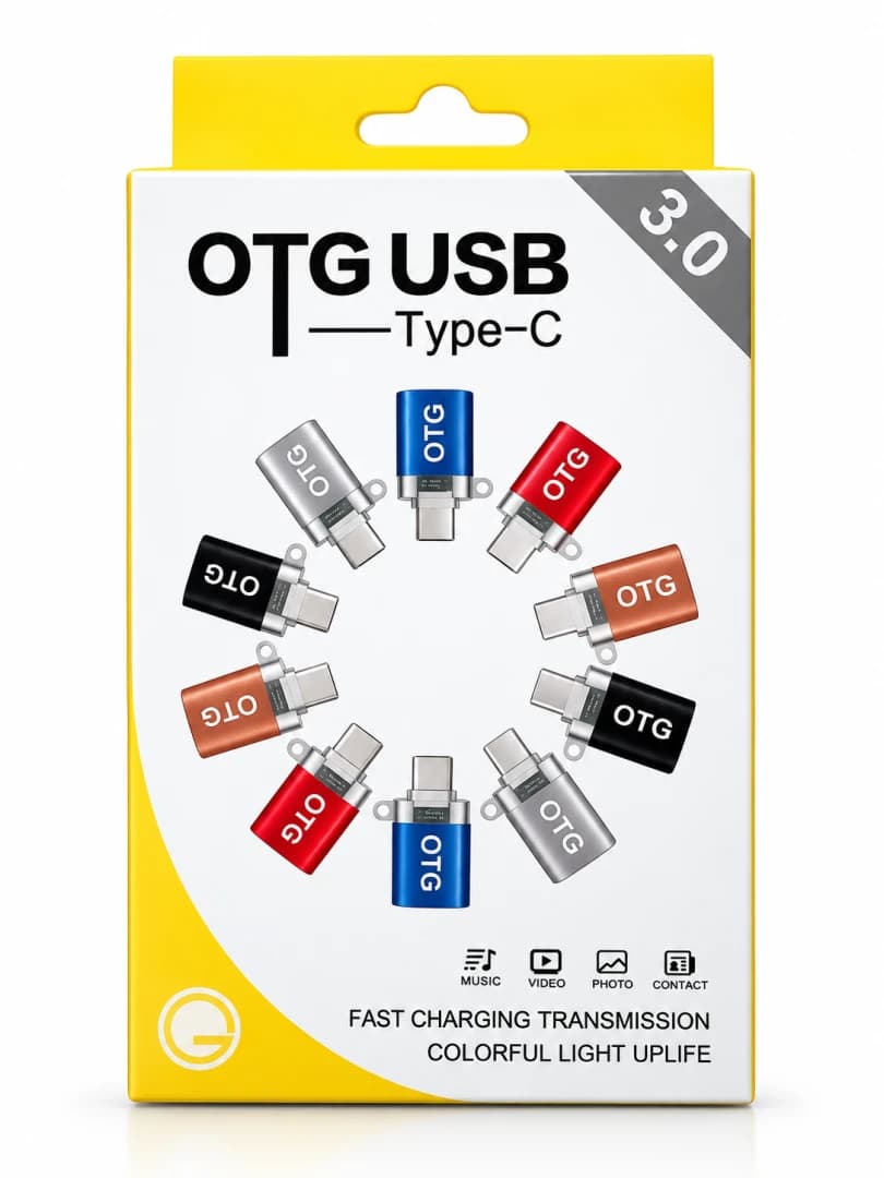 تبدیل OTG به تایپ سی RGB دار USB 3.0 | بسته ۱۰ عددی