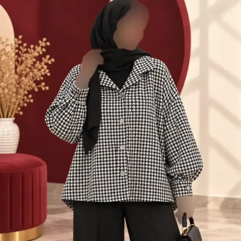 شکت زنانه پاییزه پیردوپل دکمه دار فری سایز مناسب تا 50 — تصویر ۲