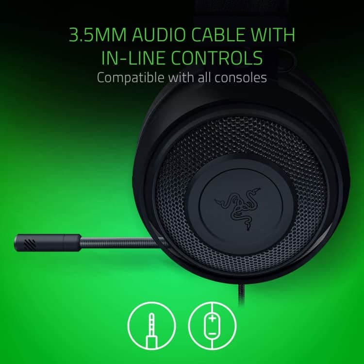 هدست با سیم Razer Kraken – مشکی — تصویر ۲