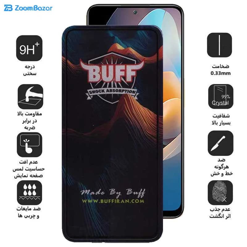 گلس بوف مدل Mountain-G مناسب برای گوشی موبایل شیائومی Redmi Note 12 Pro Speed / Note 12R Pro / Note 12 Turbo — تصویر ۵