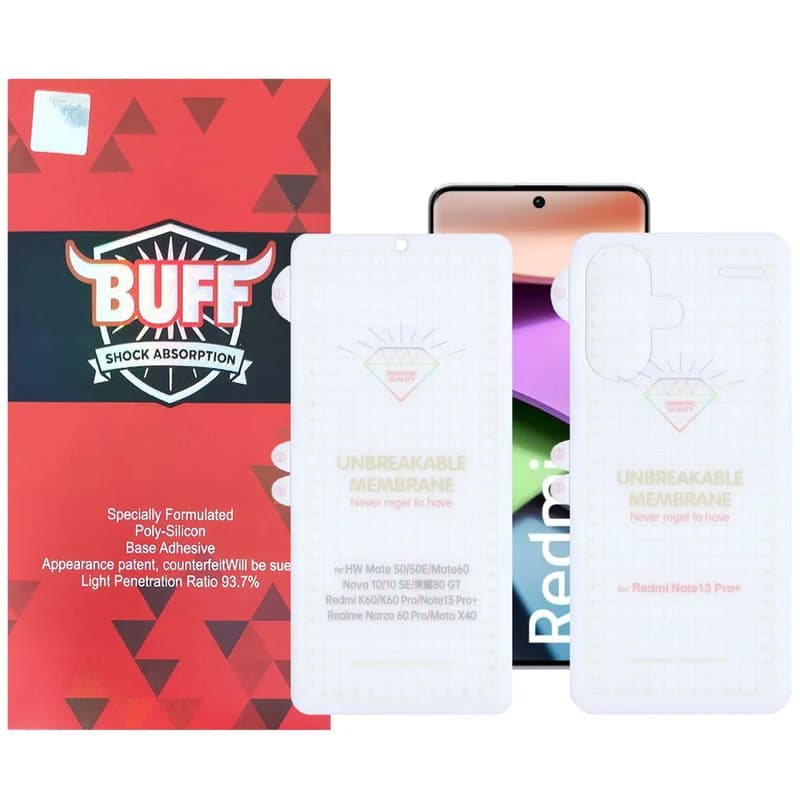 گلس بوف مدل Hydrogel مناسب برای گوشی موبایل شیائومی Redmi Note 13 Pro Plus به همراه محافظ پشت گوشی