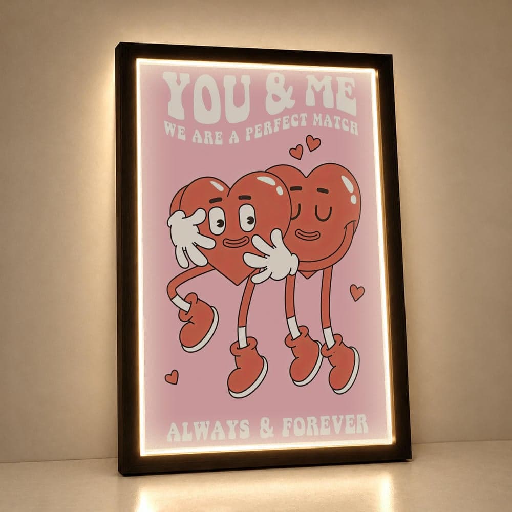تابلو فرانت لایت عاشقانه طرح you and me کد FPF-27046
