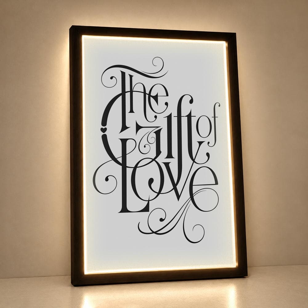 تابلو فرانت لایت عاشقانه طرح love کد FPF-27068