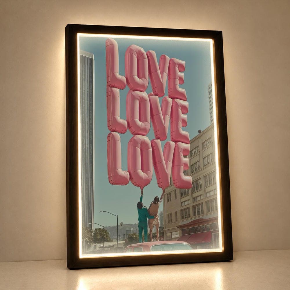 تابلو فرانت لایت عاشقانه طرح love کد FPF-27041